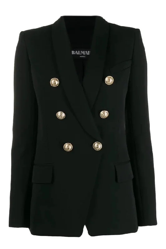 Balmain Longline Wool Blazer - Black