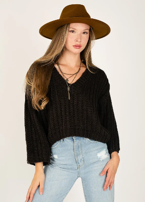 Emi Sweater in Washed Black