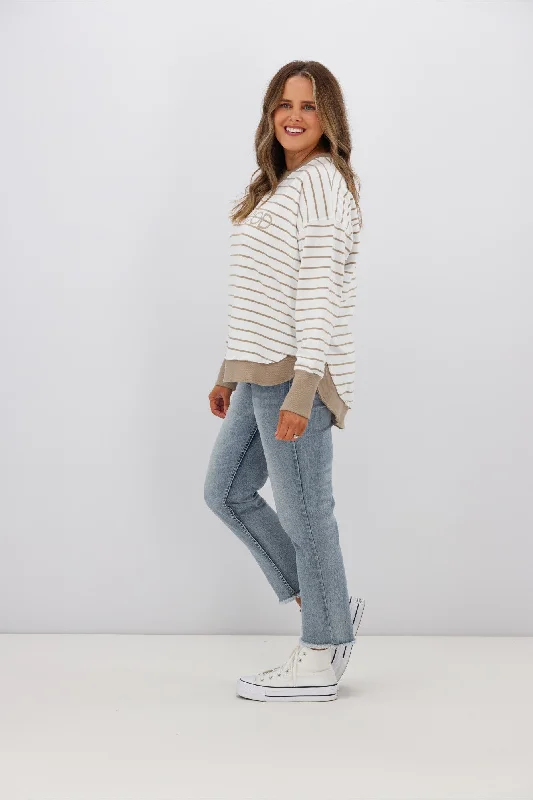 Foxwood Simplified Stripe Crew Natural