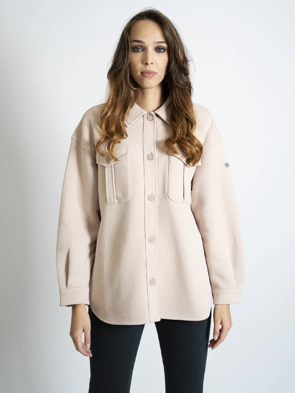 Overshirt in Felpa Cipria