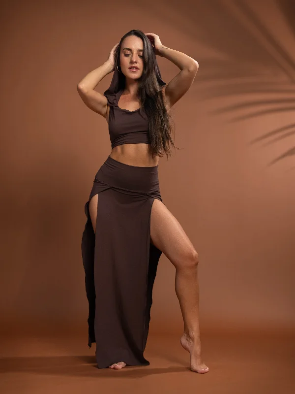 Cleopatra Slit Skirt - Cacao