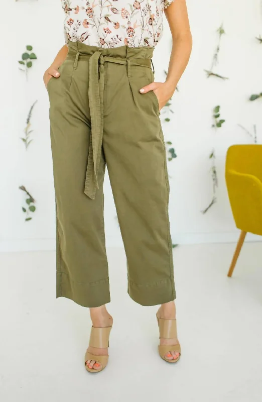 Katie Paperbag Pant In Olive