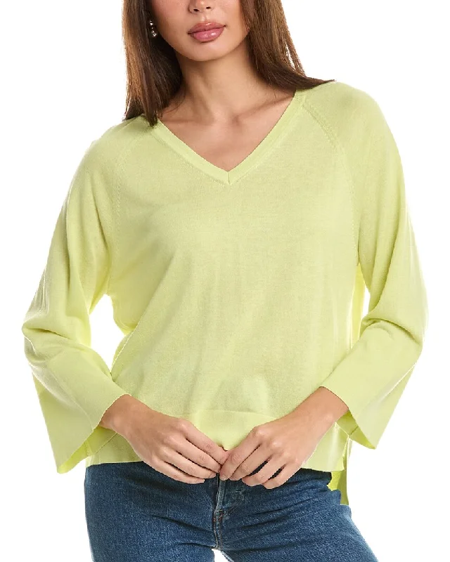 Forte Cashmere High-Low Silk & Cashmere-Blend Top