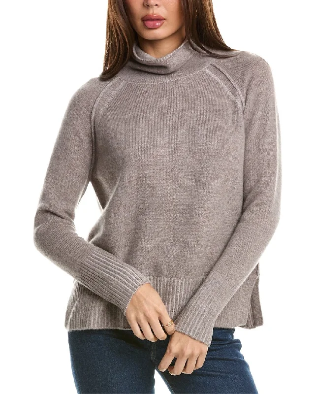 Forte Cashmere Plaited Funnel Cashmere Sweater