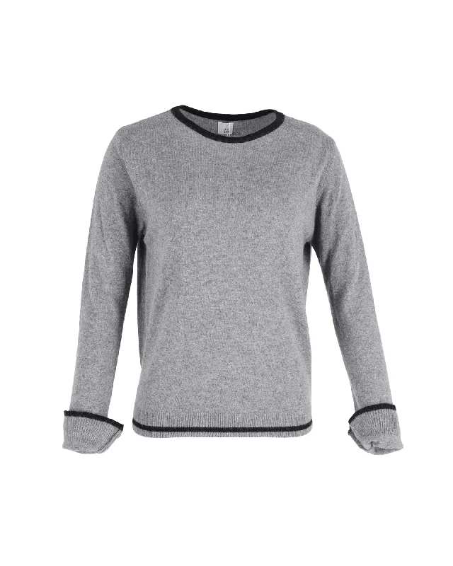 Iris & Ink Long Sleeve Knit Jumper in Grey Wool