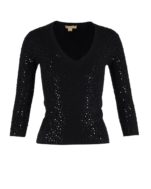 Michael Kors Collection Sequined Jumper in Black Viscose