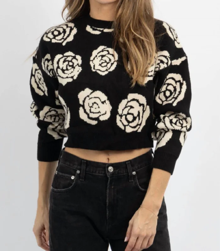 Real Love Rose Sweater In Black