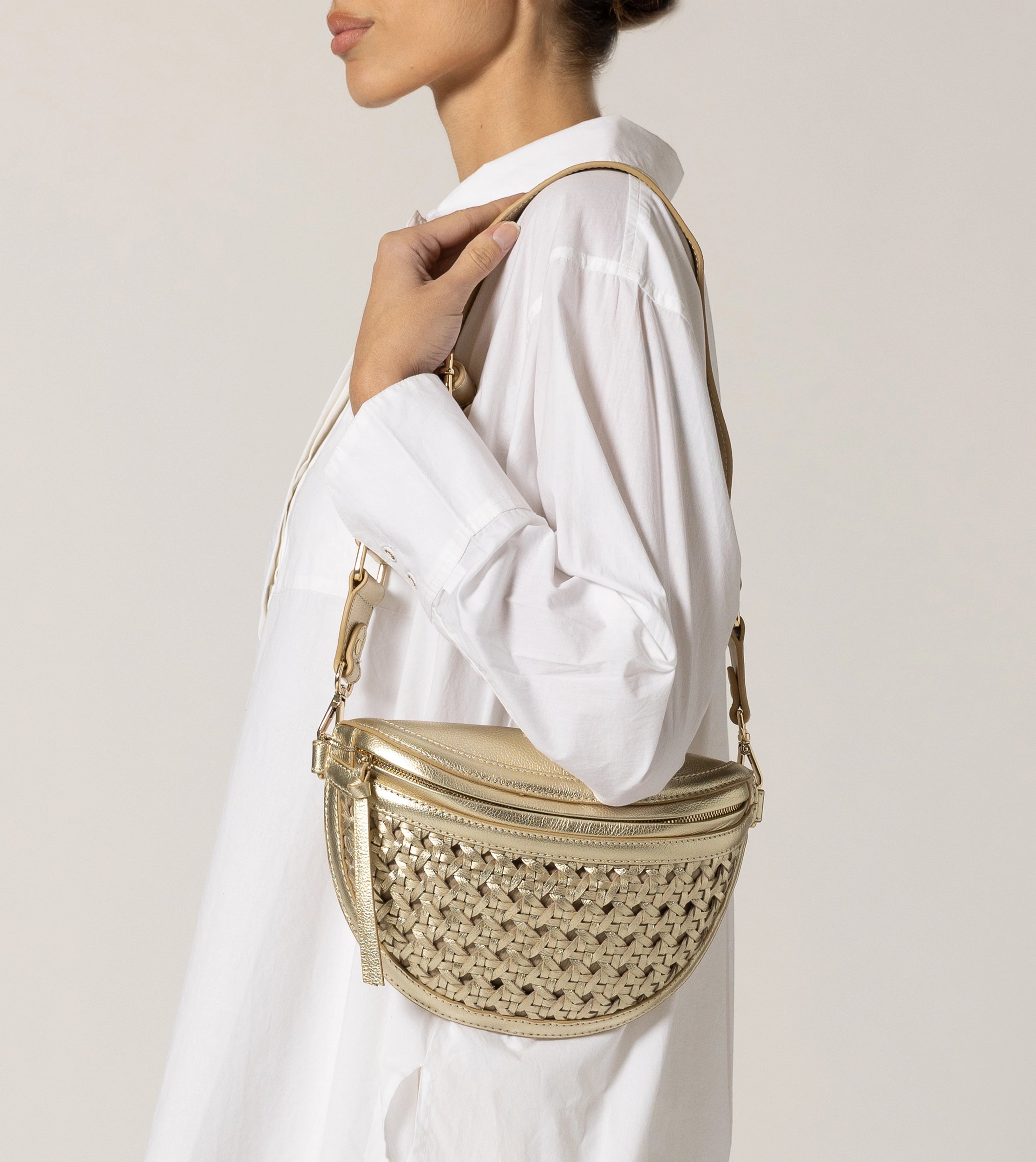 Doris Weave Crossbody | Gold