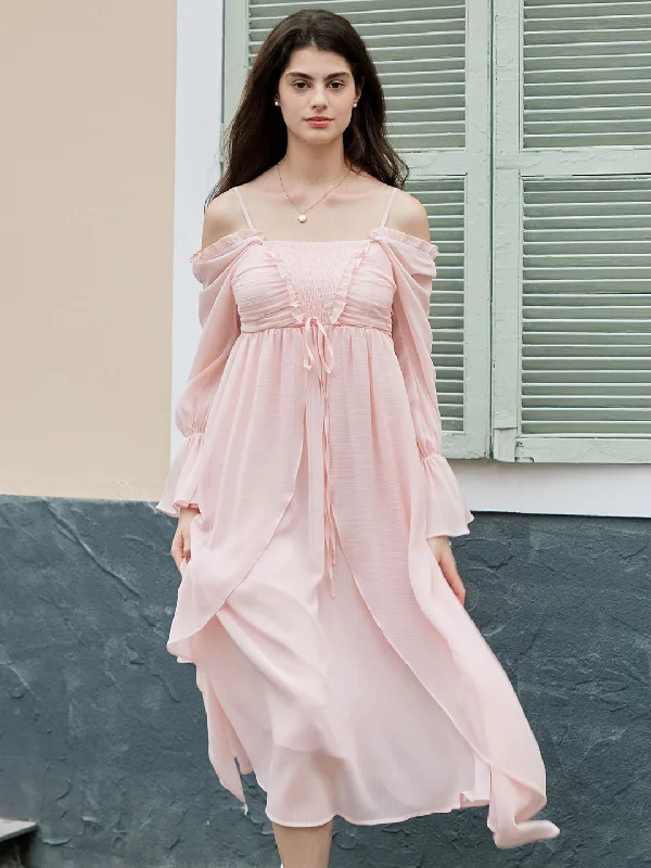 【Black Friday】Lakelyn Romantic Sweet Square Neck Pink Dress