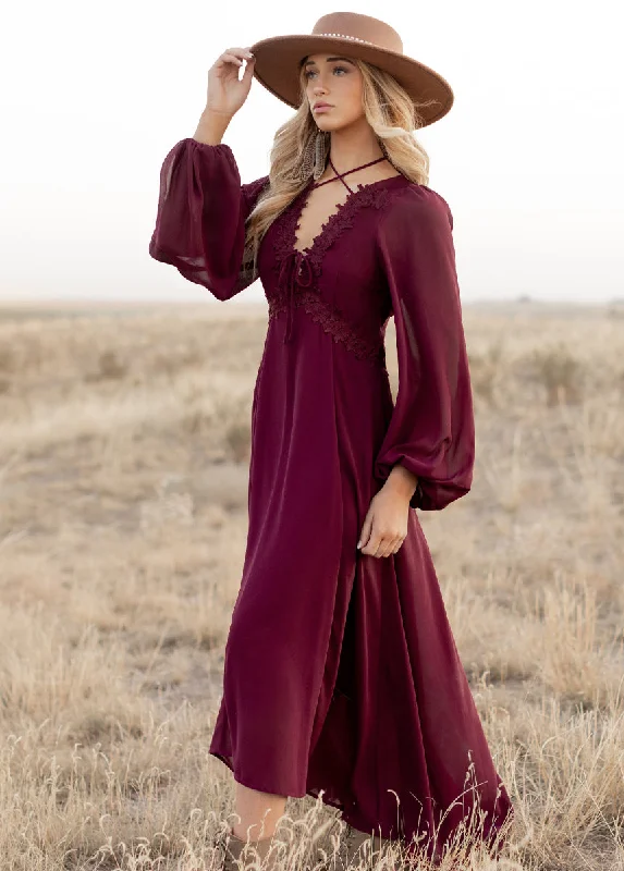 Niobe Dress in Oxblood