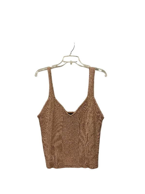 Top Sleeveless By Express In Brown, Size: Xl