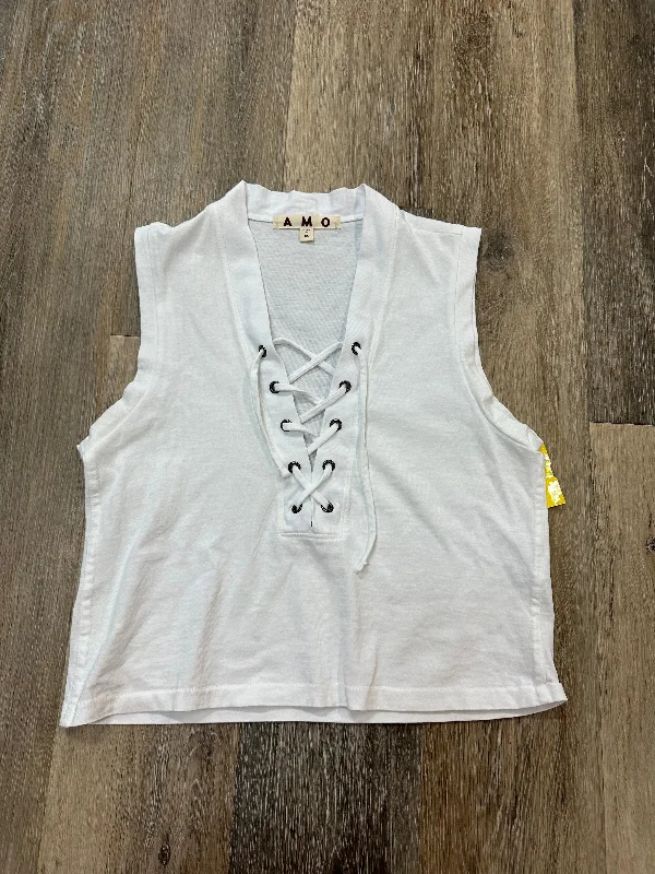 Top Sleeveless Designer By Amo In White, Size: Xs