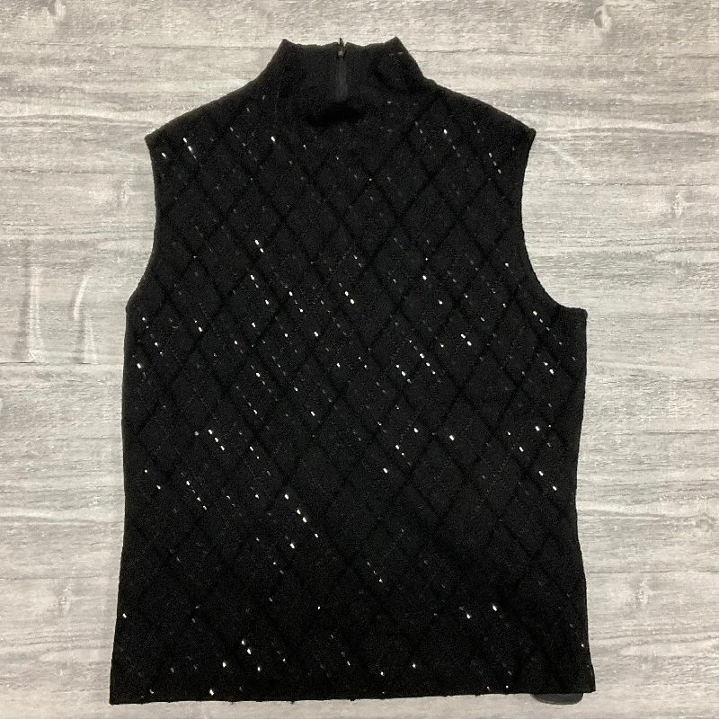 Top Sleeveless Luxury Designer By St John Knits In Black, Size: 8