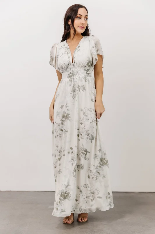 Alexandria Smocked Maxi Dress | Dusty Sage Floral