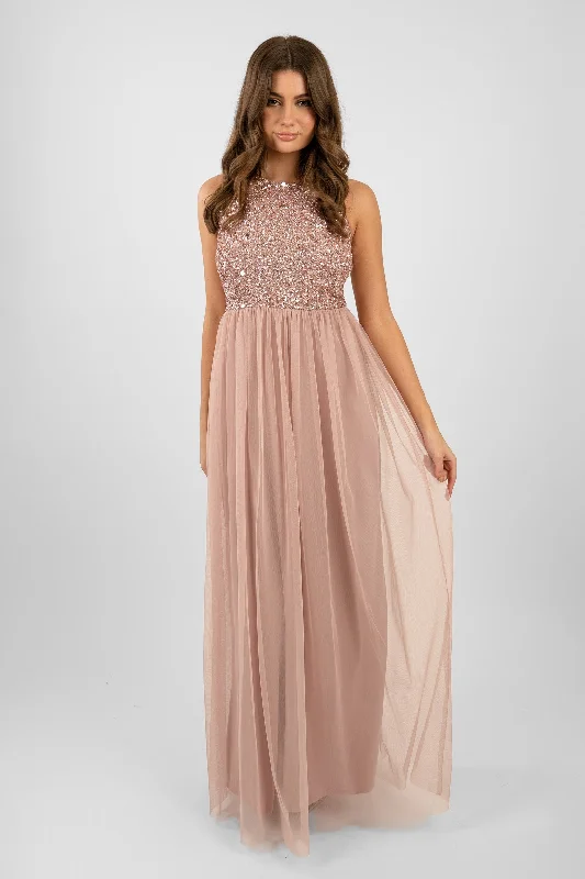 Picasso Pale Mauve Embellished Bridesmaid Dress