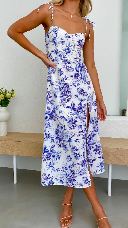 Laury Midi Dress - Blue Floral