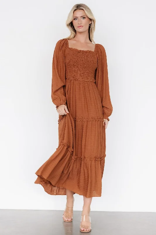 Rowan Tiered Dress | Warm Brown