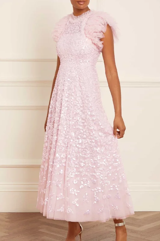 Sequin Rose Gloss Ankle Gown