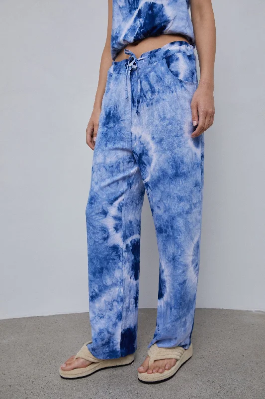 Tie Dye Loose Pants, Blue