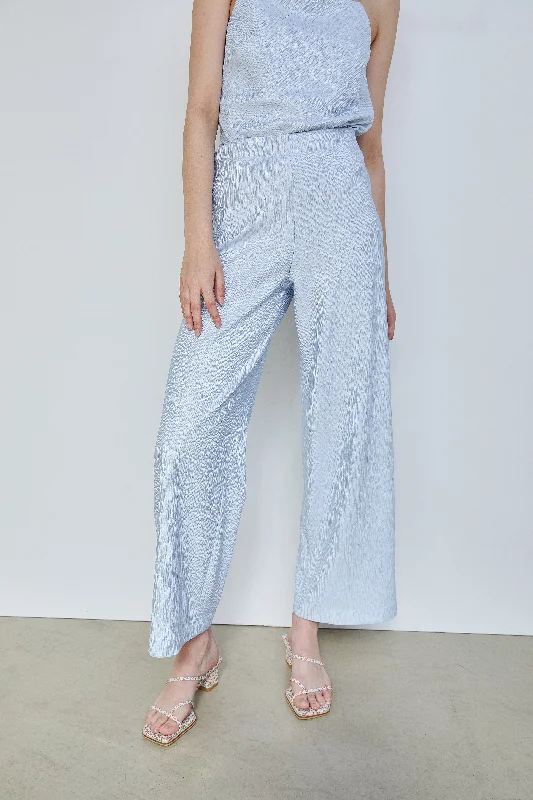 Wide Leg Weave Pants, Sky Blue