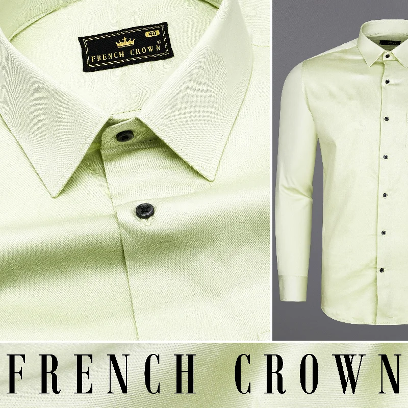 Bone Green Subtle Sheen Super Soft Premium Cotton Shirt