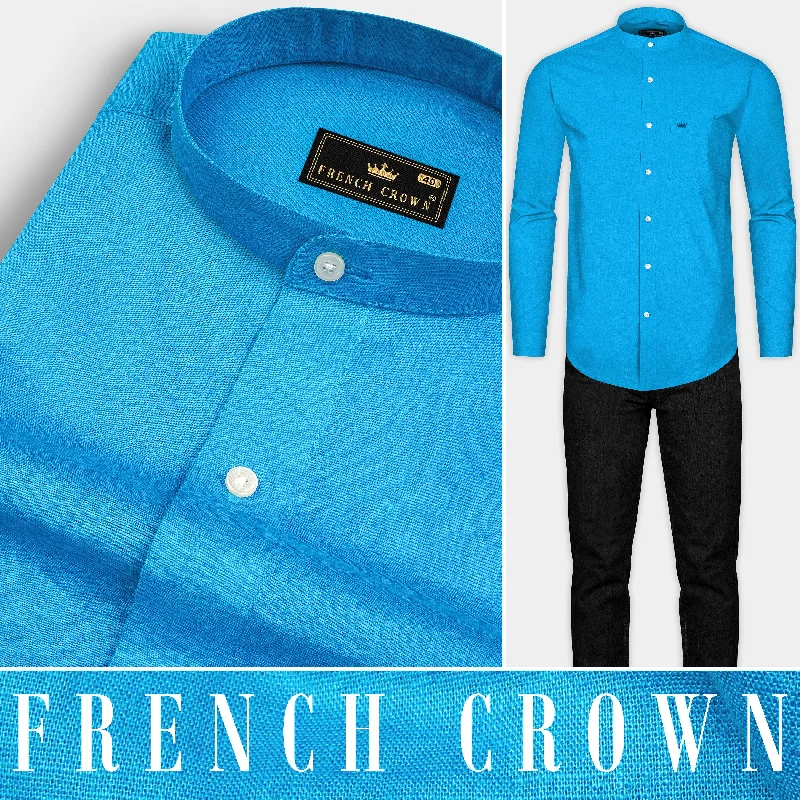 Cerulean Blue Luxurious Linen Shirt