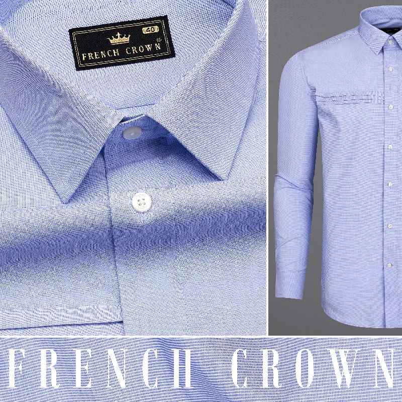 Periwinkle Blue Chambray Designer Shirt