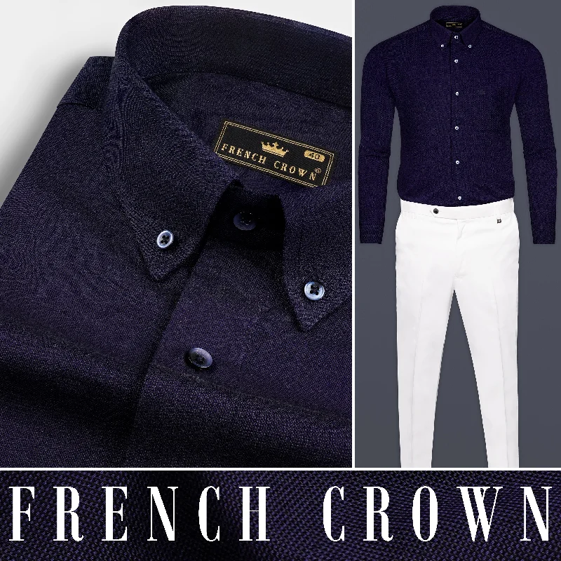 Thunder Blue Solid Royal Oxford Shirt