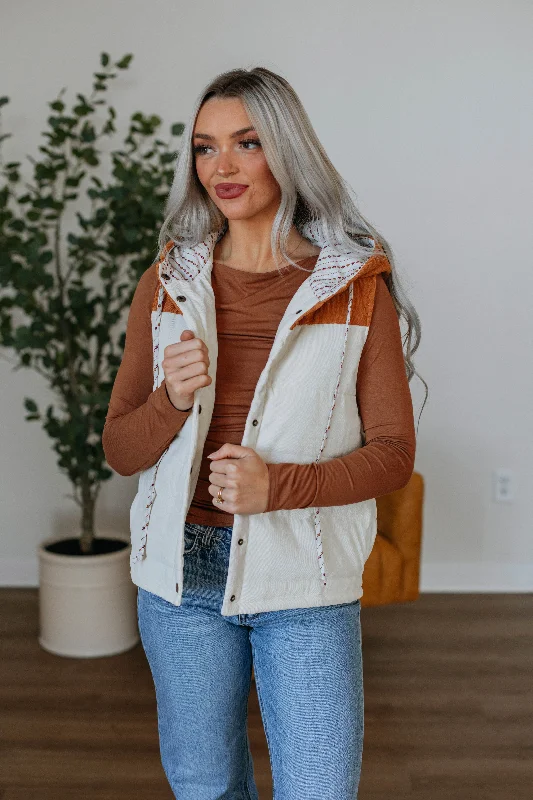 Shyanna Corduroy Vest - Natural